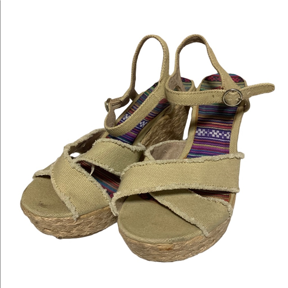 Womens K9 by RocketDog Sandal Wedges High Heel Open Toe Pink Canvas Color Size 9